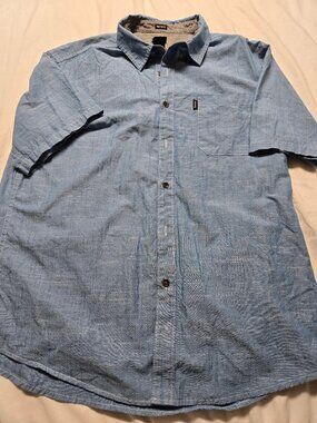 Dickies Men's Blue Button Down Shirt (L)